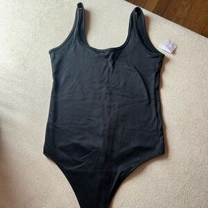 Small soft A&F collection ribbed bodysuit tank black